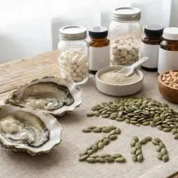 Ostrygi, pestki dyni, orzechy nerkowca, ciecierzyca i suplementy. Wybór między cynk chelatowany czy organiczny zależy od potrzeb.